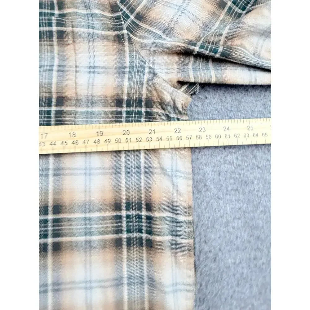 Banana Republic Men's Large Plaid Flannel Shirt Button Up Long Sleeve‎ Cotton